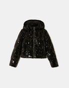 Sequined Padded Jacket | Black