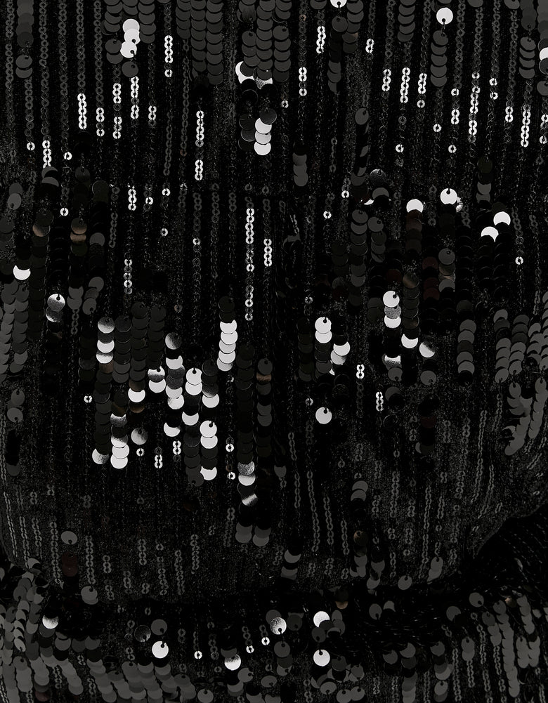 Sequined Padded Jacket | Black