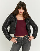 Cropped Padded Jacket | Black