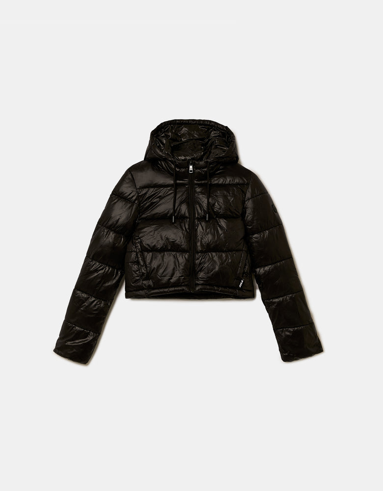 Cropped Padded Jacket | Black