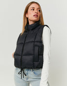 Print Light Padded Vest | Black