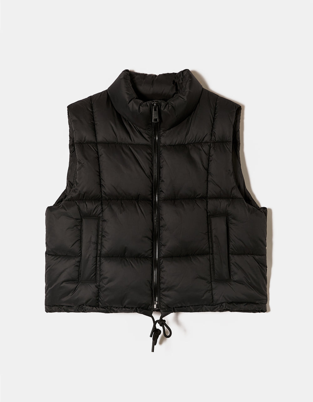 Print Light Padded Vest | Black