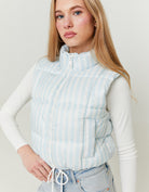Print Light Padded Vest | Blue Striped