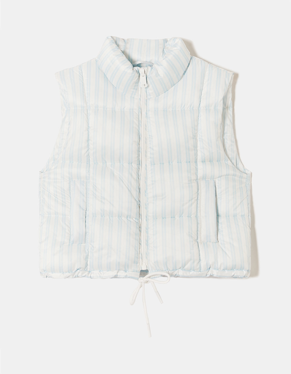 Print Light Padded Vest | Blue Striped