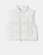 Print Light Padded Vest | Blue Striped