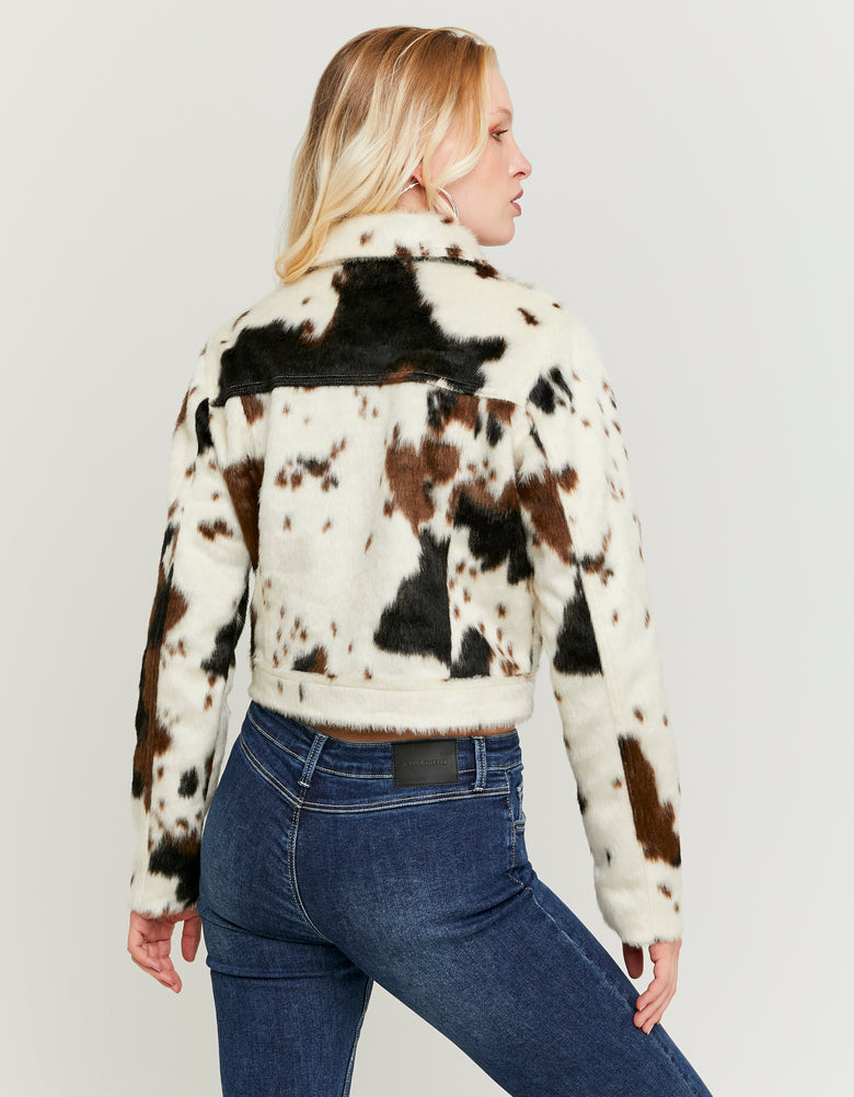 Cow Printed Jacket | Brown
