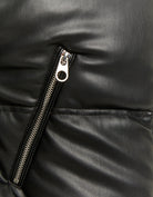 Faux Leather Padded Jacket | Black