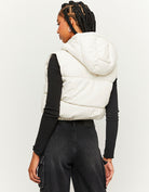 Hooded Sleeveless Padded Jacket | Beige