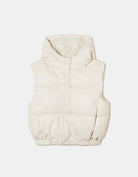 Hooded Sleeveless Padded Jacket | Beige