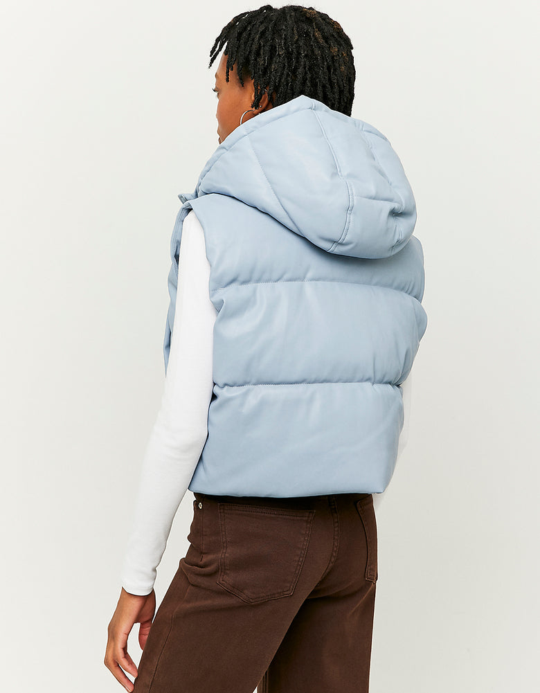 Hooded Sleeveless Padded Jacket | Blue