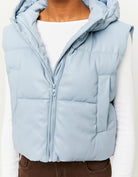 Hooded Sleeveless Padded Jacket | Blue