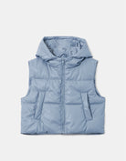 Hooded Sleeveless Padded Jacket | Blue