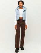 Hooded Sleeveless Padded Jacket | Blue