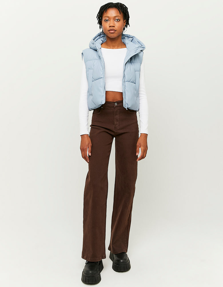 Hooded Sleeveless Padded Jacket | Blue