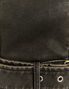 Faux Leather Sleeveless Biker Jacket | Black