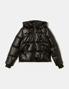 Fake Leather Padded Jacket | Black