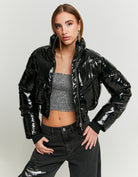 Vinyl Padded Jacket | Black