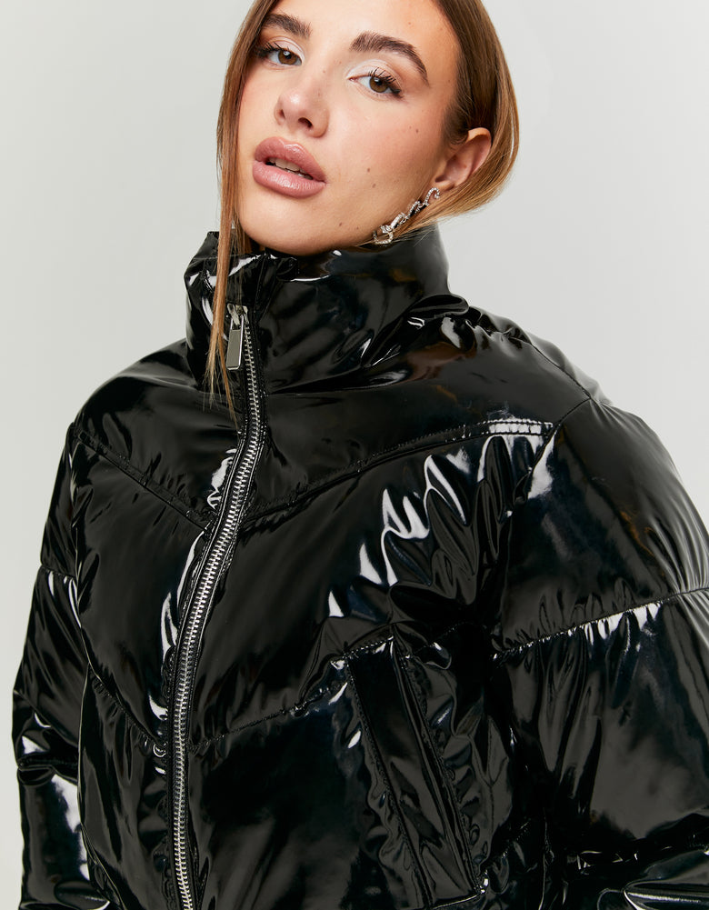 Vinyl Padded Jacket | Black