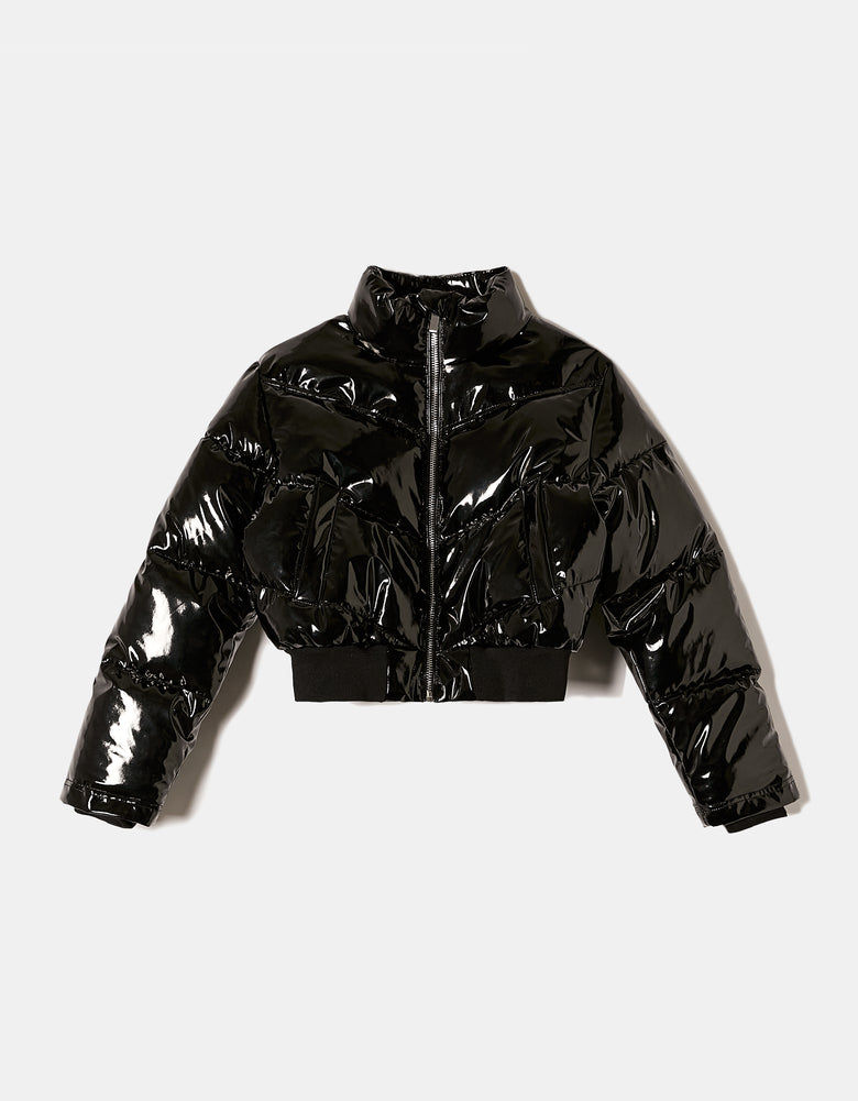 Vinyl Padded Jacket | Black