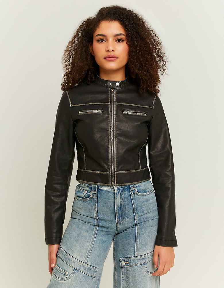 Faux Leather Jacket | Black