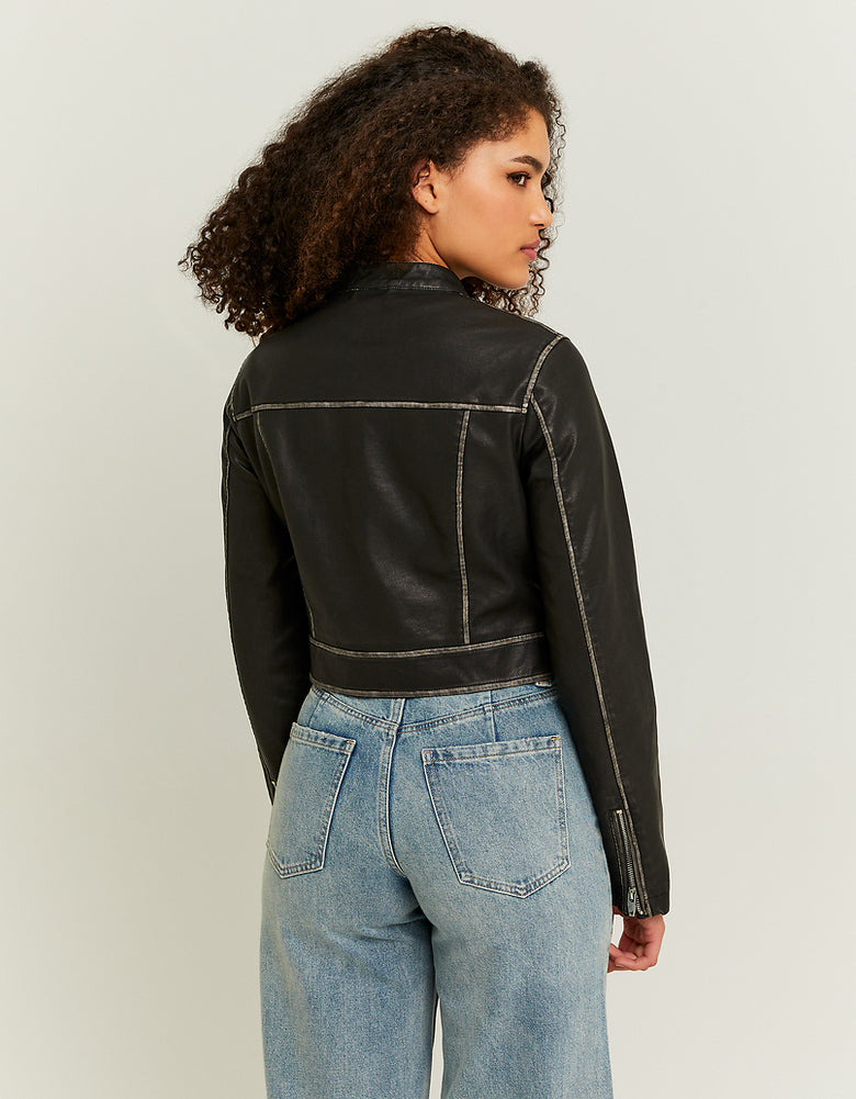 Faux Leather Jacket | Black