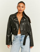 Faux Leather Biker Jacket | Black