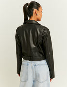 Faux Leather Biker Jacket | Black