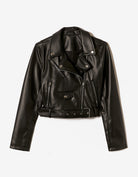 Faux Leather Biker Jacket | Black