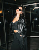 Faux Leather Biker Jacket | Black