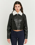 Jacket With Faux Fur Collar | Black