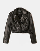 Faux Leather Biker Jacket | Black