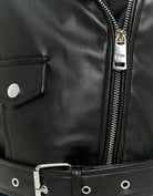 Faux Leather Biker Jacket | Black
