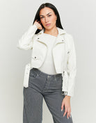 Faux Leather Biker Jacket | Off White