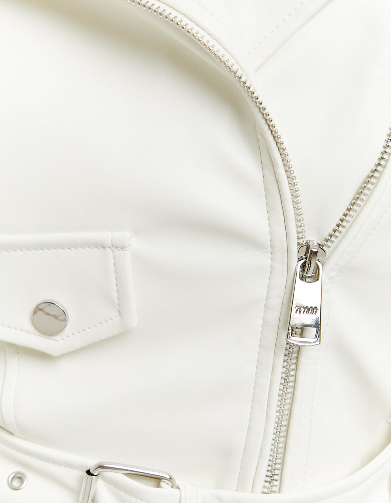 Faux Leather Biker Jacket | Off White