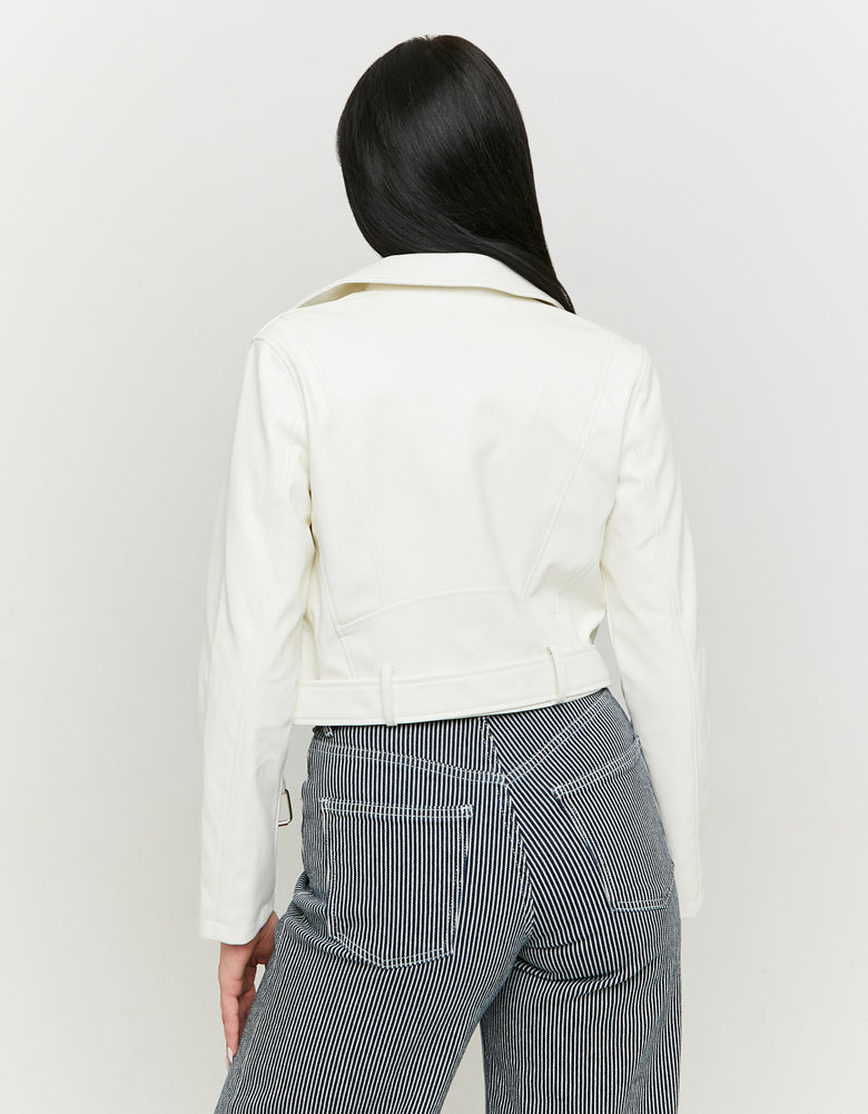 Faux Leather Biker Jacket | Off White