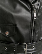 Faux Leather Biker Jacket | Black