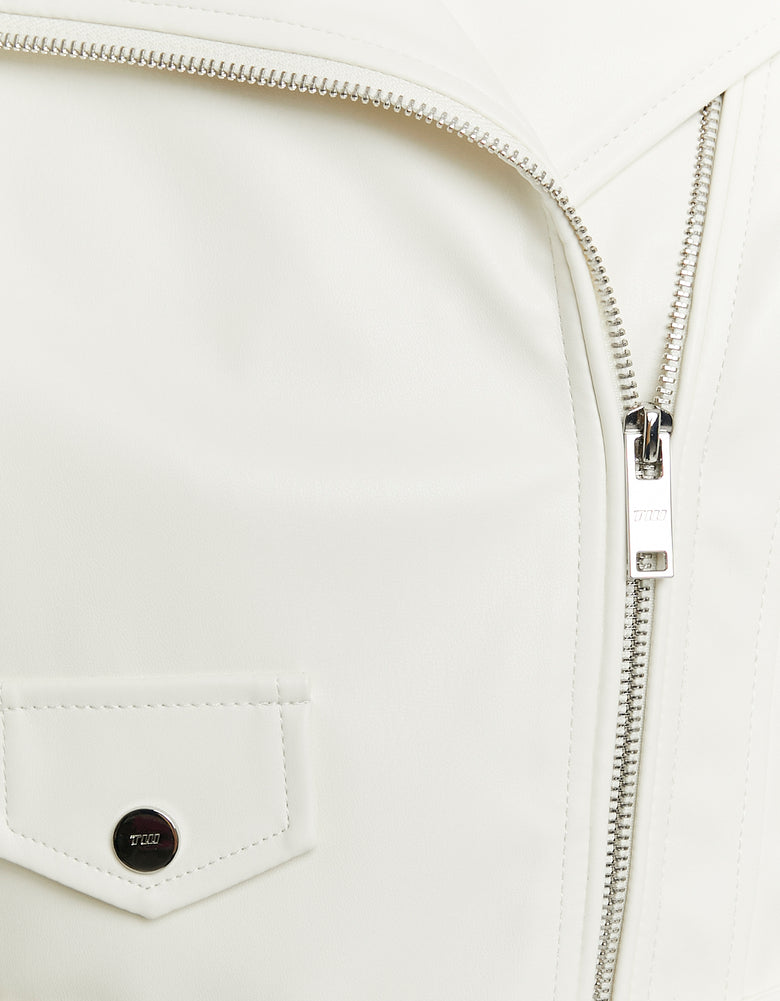 Faux Leather Biker Jacket | Off White