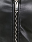 Faux Leather Zipped Blazer | Black