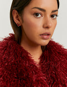 Faux Leather Jacket with Faux Fur | Red