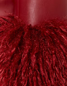 Faux Leather Jacket with Faux Fur | Red