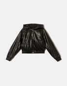 Faux Leather Bomber Jacket | Black