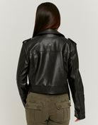 Faux Leather Biker Jacket | Black