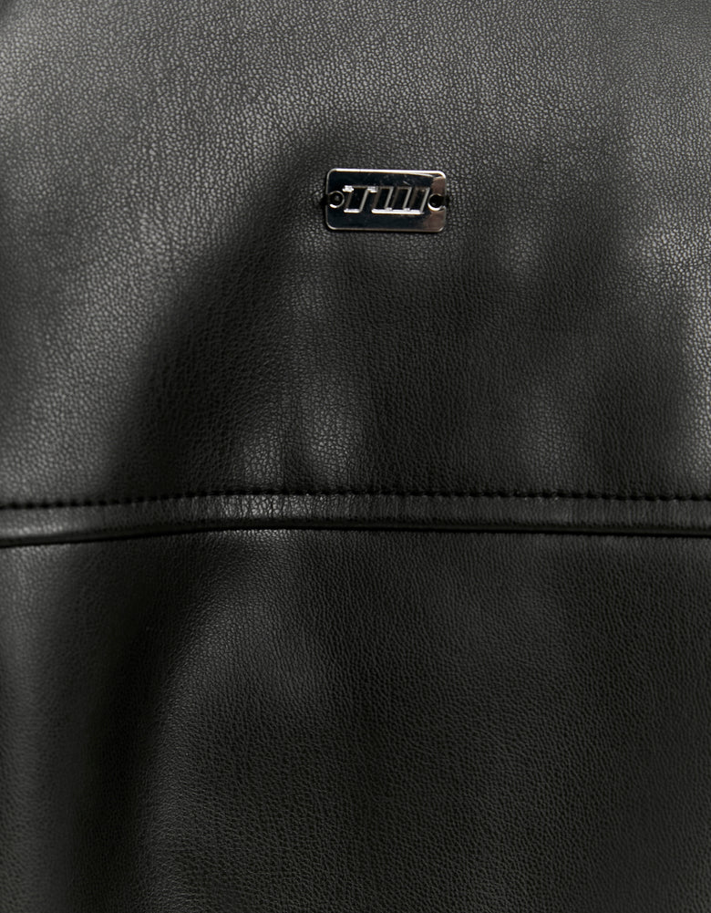 Faux Leather Biker Jacket | Black