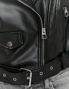 Faux Leather Biker Jacket | Black