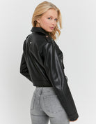 Faux Leather Biker Jacket | Black