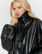 Faux Leather Jacket | Black