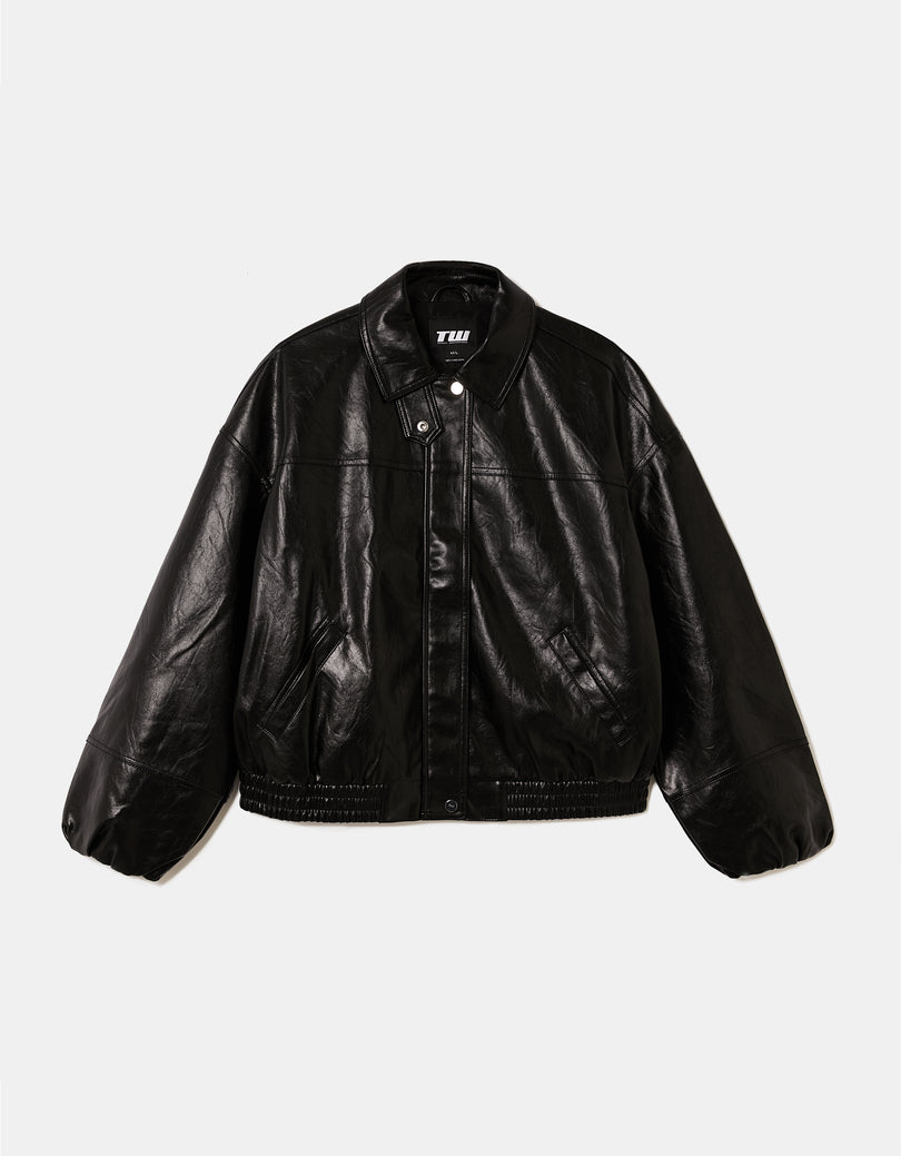 Faux Leather Jacket | Black