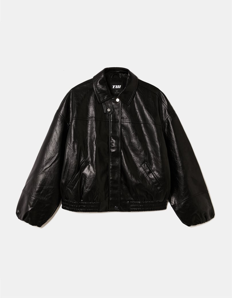 Faux Leather Jacket | Black