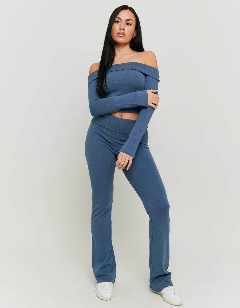 Leggings with Fold | Blue