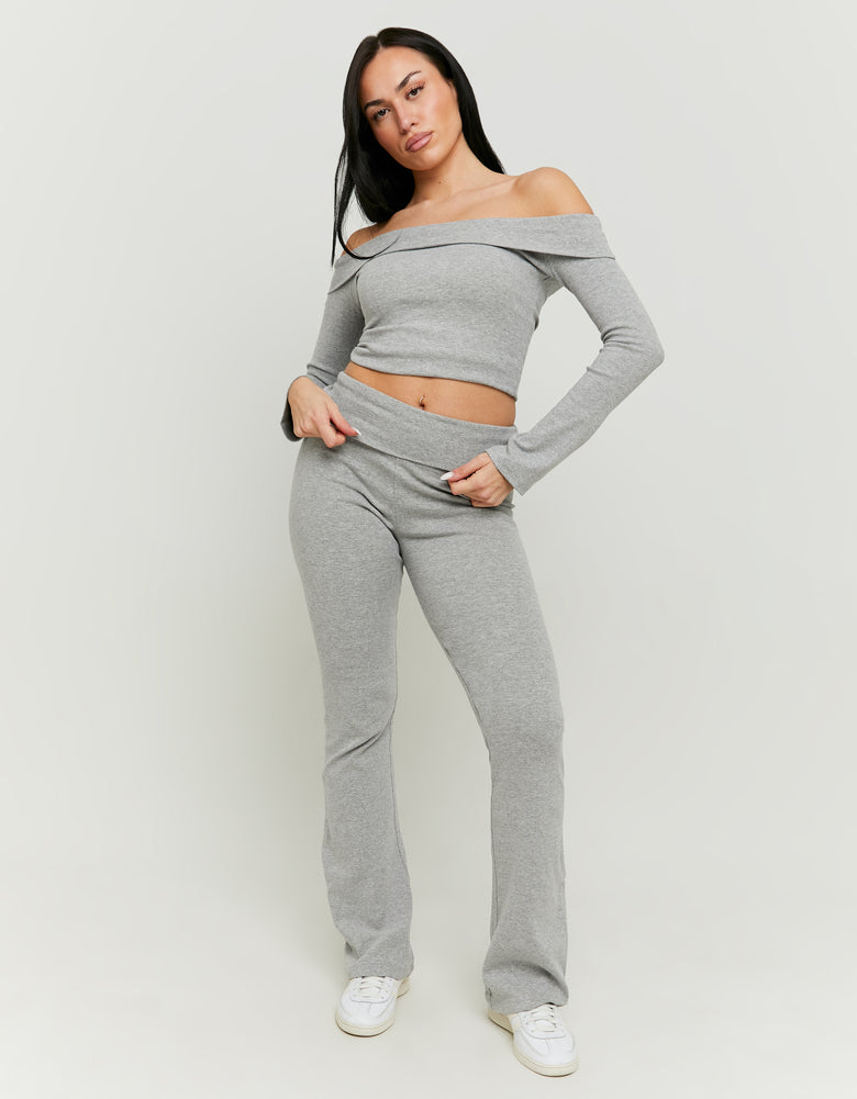 Leggings with Fold | Grey